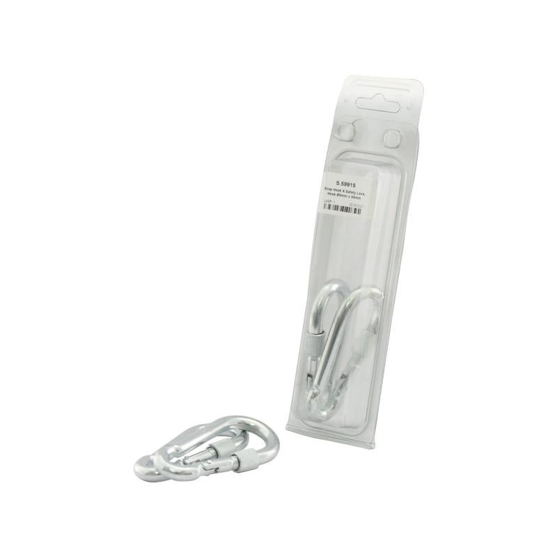 Snap Hook & Safety Lock, Hook 9mm x 90mm | Sparex Part No.S.59915