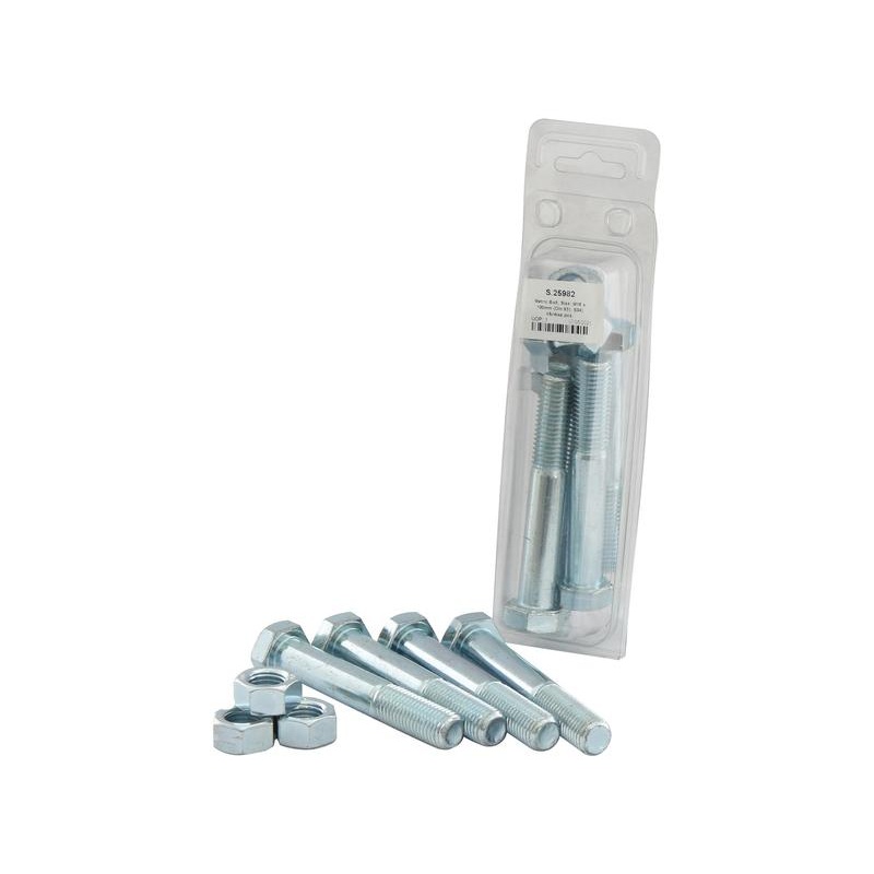 Metric Bolt, M16x100mm (DIN 931, DIN 934) 5 pcs. Agripak | Sparex Part Number: S.25982