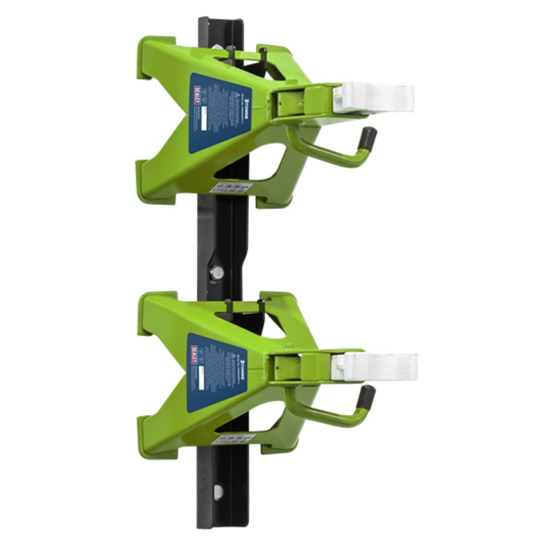 Sealey | Axle Stand & Axle Stand Storage Rack Combo 3 Tonne - Hi-Vis Green - VS2003HVCOMBO
