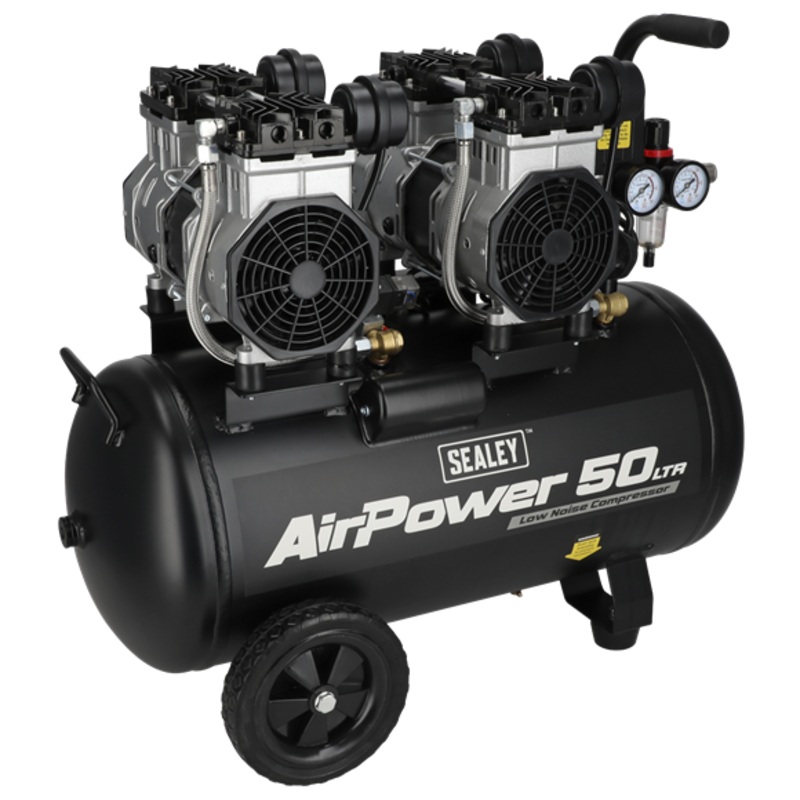 Sealey | 50L Low Noise Oil Free Direct Drive Air Compressor 2 x 2hp - SAC5001S
