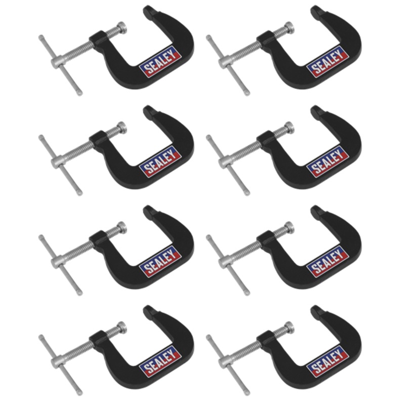 Sealey | Junior C-Clamp Set 28mm x 28mm 8pc - GCC05