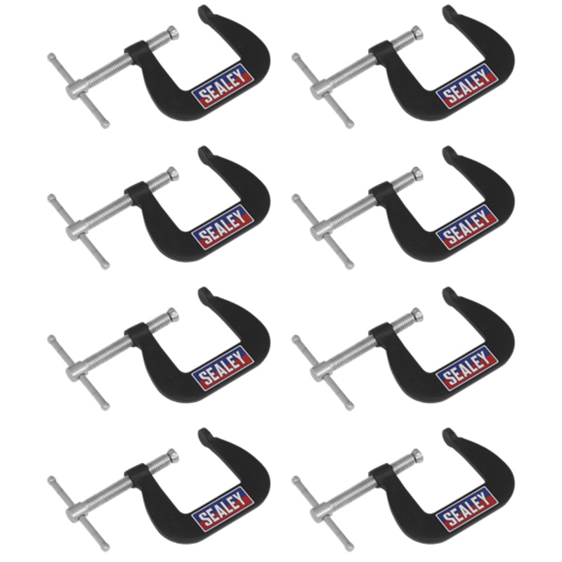 Sealey | Junior C-Clamp Set 38mm x 38mm 8pc - GCC03