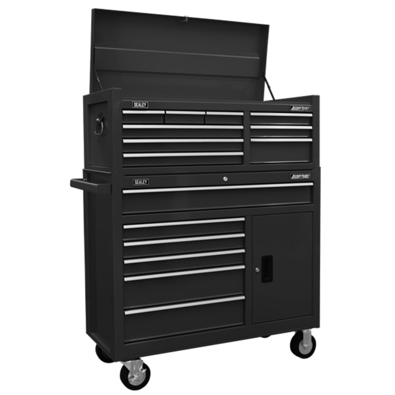 Sealey | American PRO Topchest & Rollcab Combination 15 Drawer - Black - AP41STACKB