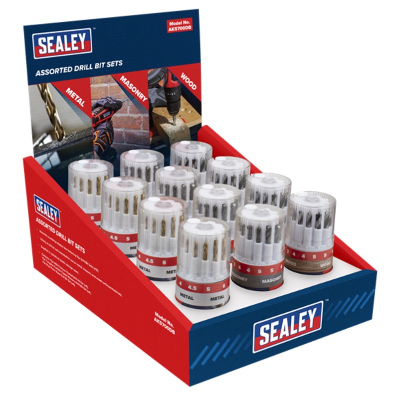 Sealey | Assorted Drill Bit Set - Display Box of 12 - AK5700DB