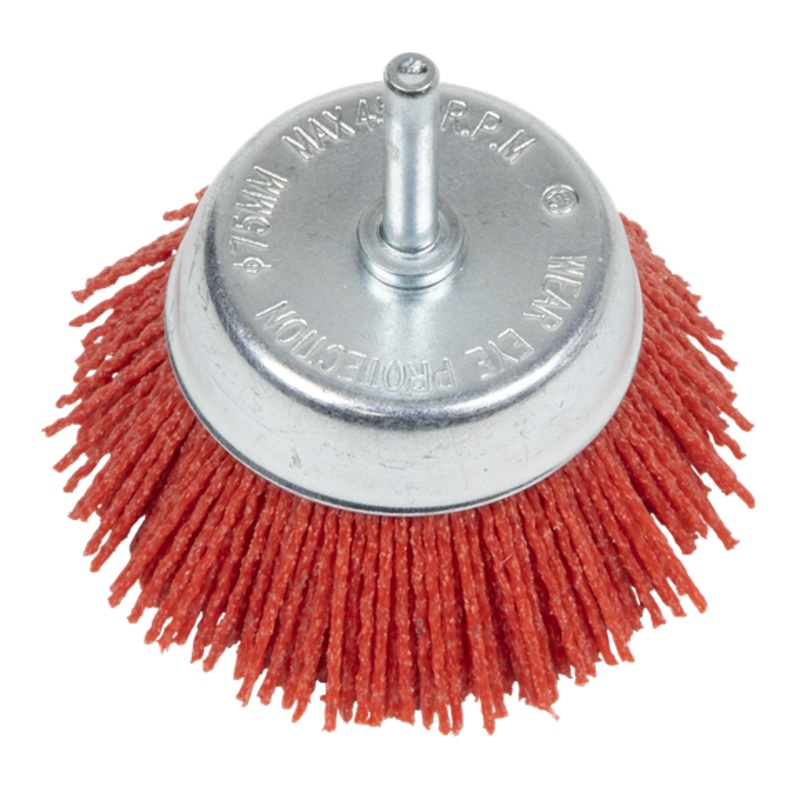 Sealey | Nylon Filament Cup Brush 75mm with 6mm Shaft - NFB75