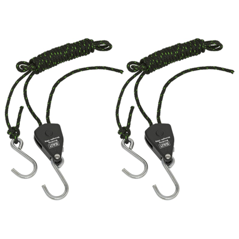 Sealey | Parts Hanger/Tie Down Ratchet with S-Shaped Hooks 2m - Pack of 2 - VS0118