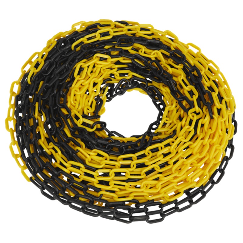 Sealey | Plastic Chain 25m x 6mm - Black/Yellow - BYC25M