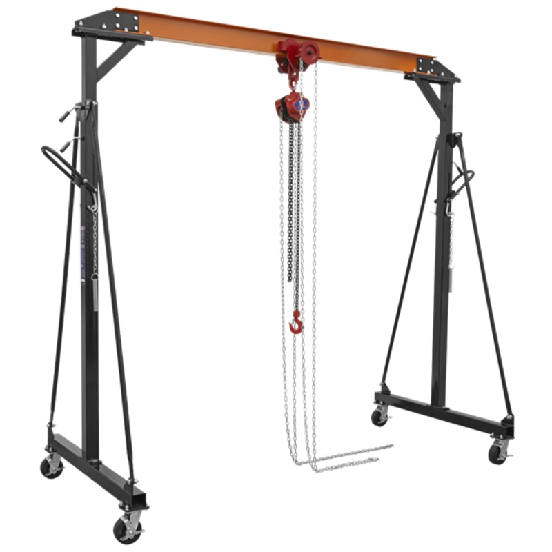 Sealey | Portable Adjustable Gantry Crane with Geared Trolley Combo 1 Tonne - SG1000KITG