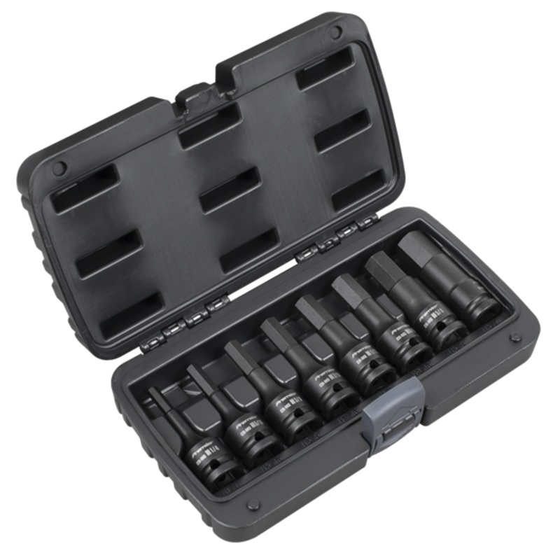 Sealey | Premier Imperial Hex Impact Socket Bit Set 1/2"Sq Drive 8pc - AK5600