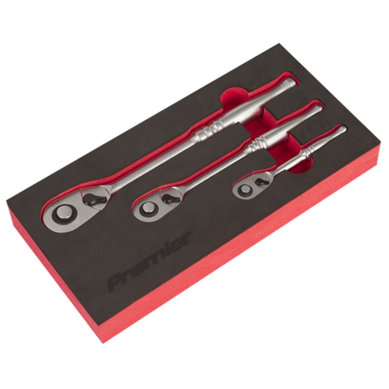 Sealey | Premier Platinum Pear-Head Ratchet Wrench Set with Flip Reverse 3pc - AK7933