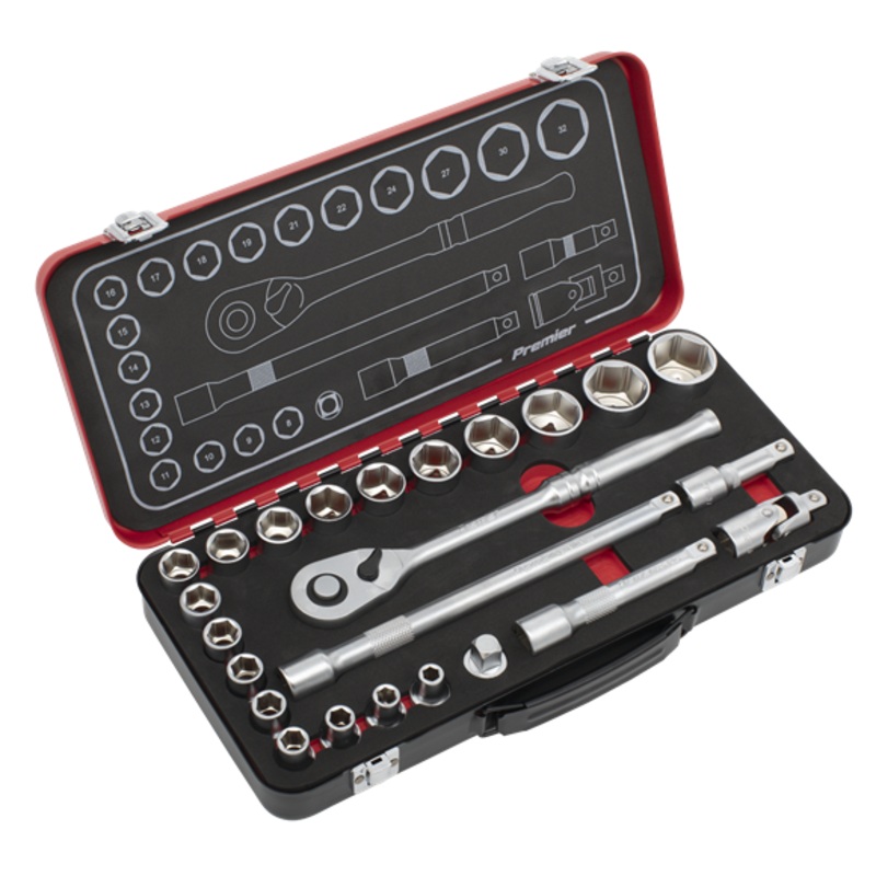 Sealey | Premier Platinum Socket Set 1/2"Sq Drive 24pc - AK7924