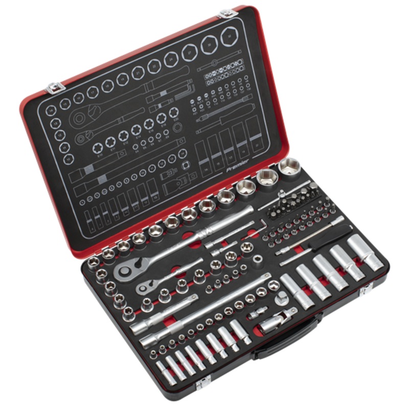 Sealey | Premier Platinum Socket Set 1/4" & 1/2"Sq Drive 108pc - AK7926