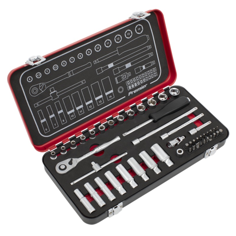 Sealey | Premier Platinum Socket Set 1/4"Sq Drive 49pc - AK7920