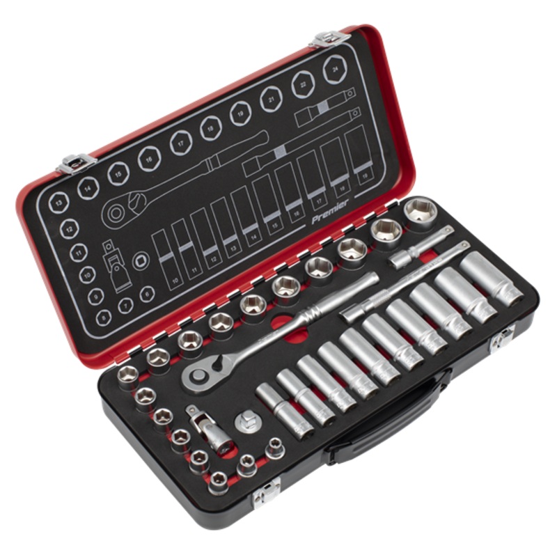 Sealey | Premier Platinum Socket Set 3/8"Sq Drive 32pc - AK7922