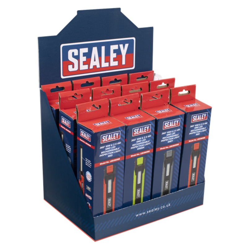 Sealey | Rechargeable 360 Inspection Light 10W Display Box of 12 - LED3605DB