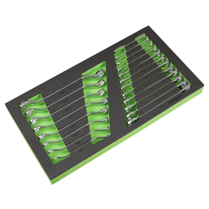 Sealey | Siegen Combination & Deep Offset Spanner Set with Tool Tray 20pc - S01273