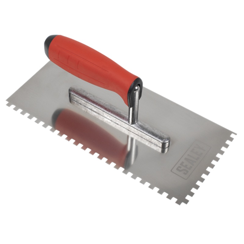 Sealey | Stainless Steel 6mm Notched Trowel with Rubber Handle 270mm - T7806