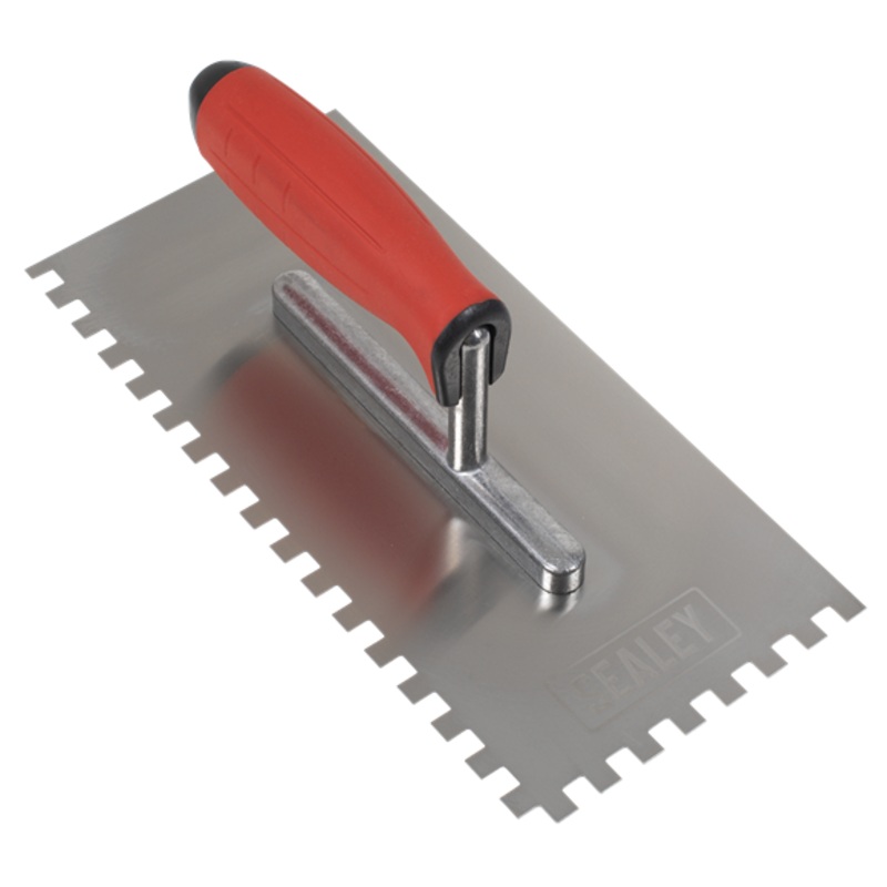 Sealey | Stainless Steel 8mm Notched Trowel with Rubber Handle 270mm - T7808
