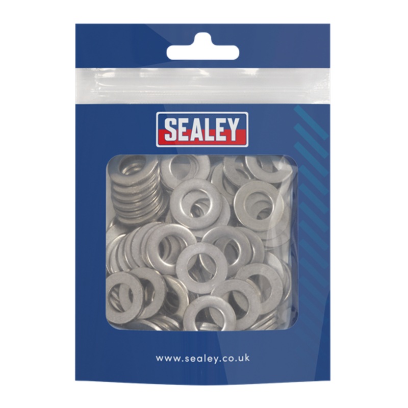 Sealey | Stainless Steel Flat Washer M10 A2, DIN 125 - Pack of 100 - SSW10