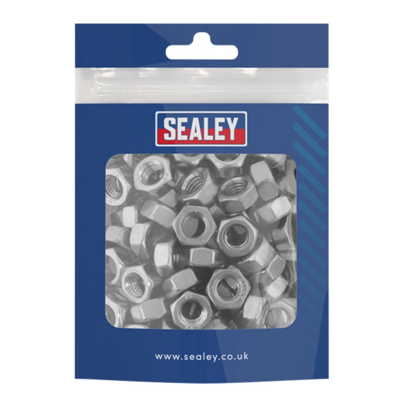 Sealey | Stainless Steel Full Nut M8 x 1.25 pitch, DIN 934 - Pack of 100 - SS8