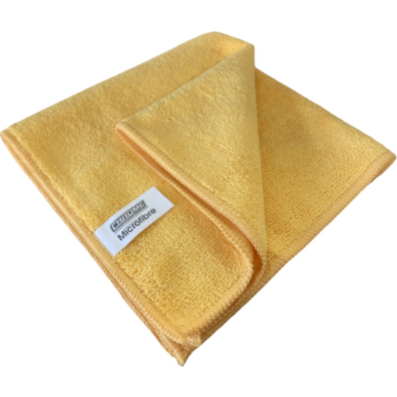Yellow Microfibre Cloth 12 Pack  Reusable, Streak-Free & Multi-Surface Cleaning