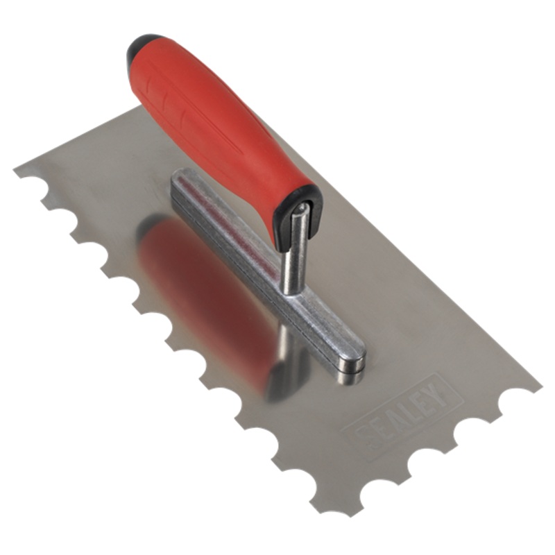Sealey | Stainless Steel Semicircle Tooth Trowel with Rubber Handle & Aluminium Foot 270mm - T6701