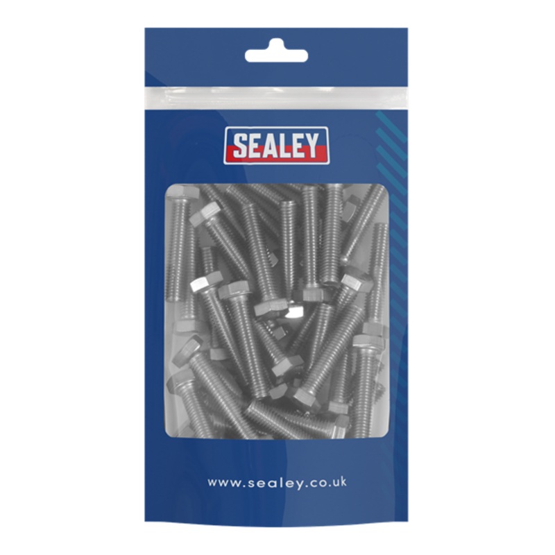 Sealey | Stainless Steel Set Screw M8 x 1.25 Pitch, DIN 933 - Pack of 50 - S840S
