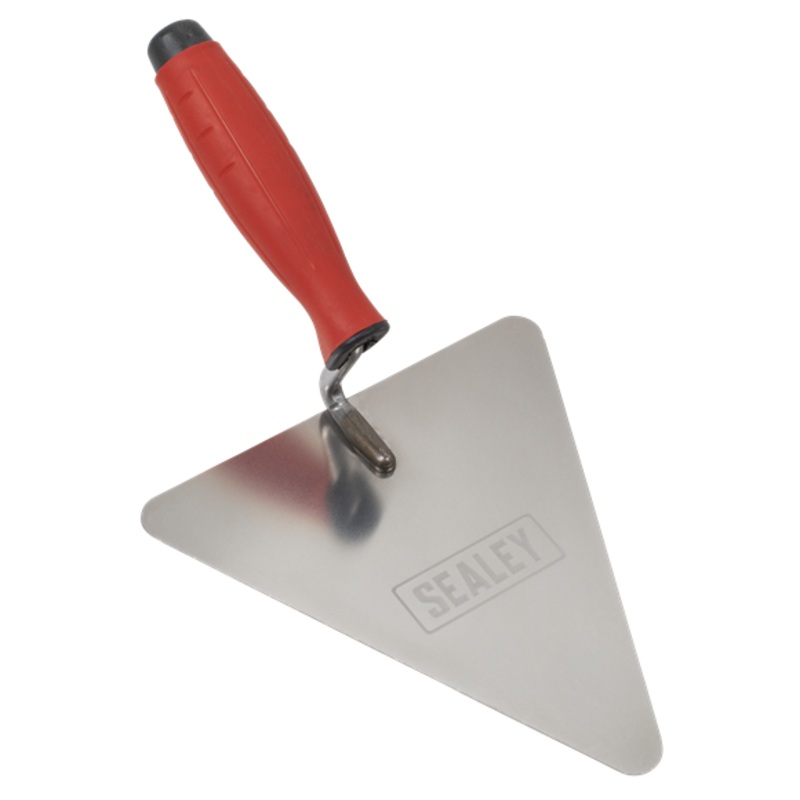 Sealey | Stainless Steel Triangular Brick Trowel with Rubber Handle 180mm - T1205