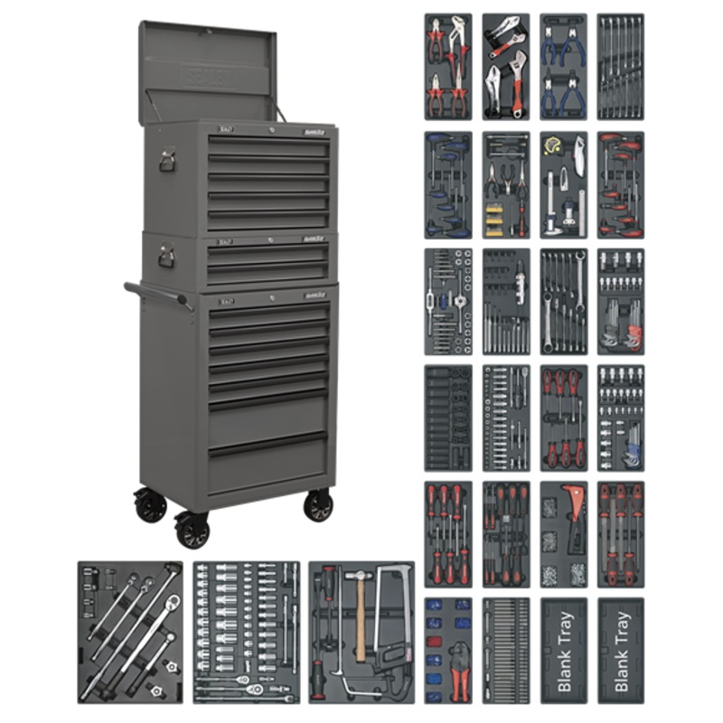 Sealey | Superline PRO Tool Chest Combination 14 Drawer with 1179pc Tool Kit - Grey - SPTGRCOMBO1