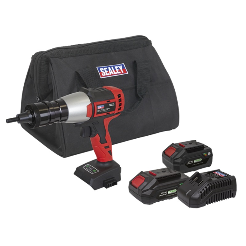 Sealey | SV20 Series Brushless Cordless Nut Riveter 20V - 2 Batteries - CP20VNRKIT