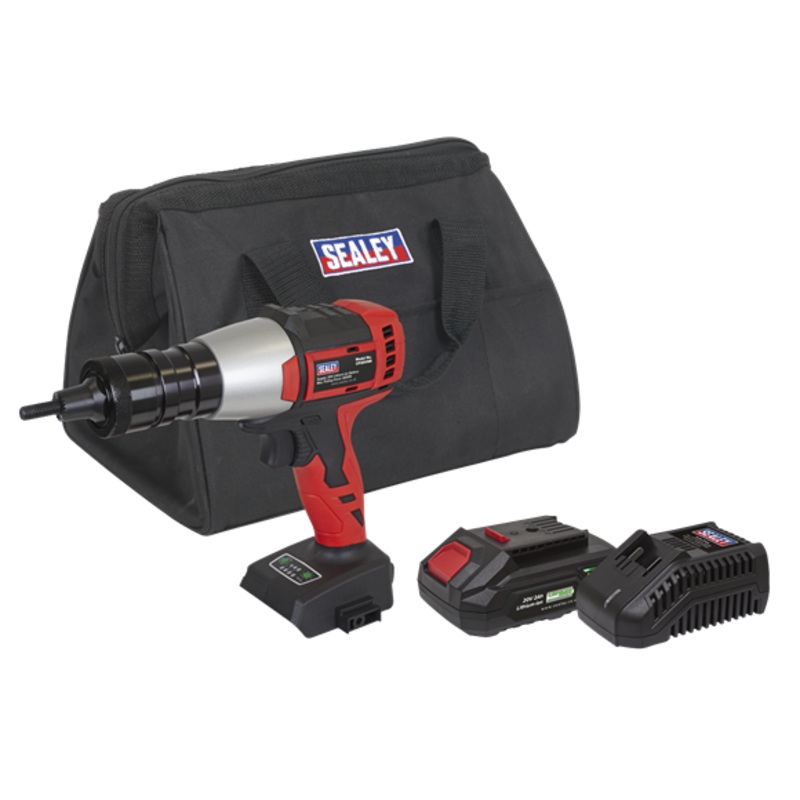 Sealey | SV20 Series Brushless Cordless Nut Riveter 20V 2Ah - CP20VNRKIT1