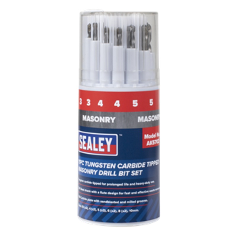 Sealey | Tungsten Carbide Tipped Masonry Drill Bit Set 11pc - AK5702