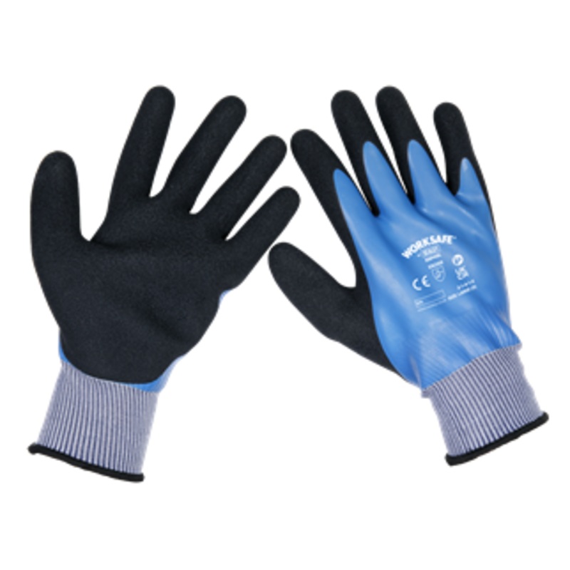 Sealey | Worksafe Waterproof Latex Gloves, Large - Box of 120 Pairs - SSP49L/B120