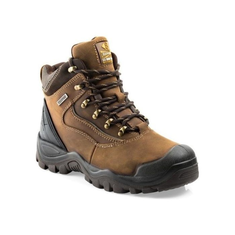 *SPECIAL PRICE* - Buckler BSH002BR Safety Boot | Brown Lace-Up | Steel Toe Protection
