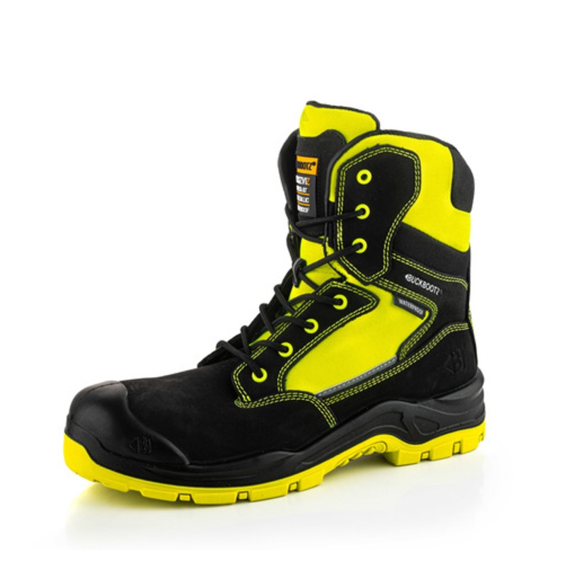 *SPECIAL PRICE* - Buckler Safety Lace/Zip Boot BVIZ1 YL | Hi-Viz Waterproof Protection