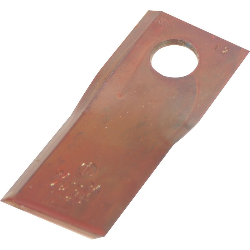 Mower Blade - Twisted blade, top edge sharp & parallel - 109 x 47x4mm - Hole 19mm - RH - Replacement for Vicon, JF, Stoll, Pottinger To fit as: 13800032 | Sparex Part No.S.105700