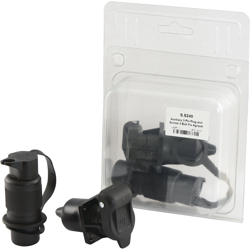 Auxiliary 3 Pin Plug and Socket 4 Bolt Fix Agripak | Sparex Part No.S.5240