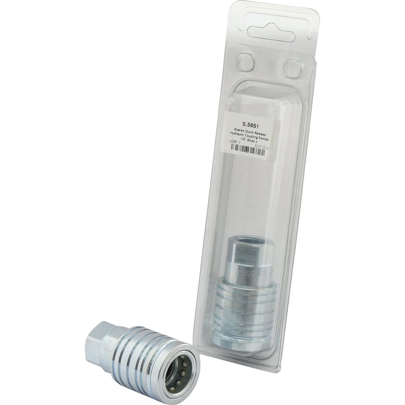Sparex Quick Release Hydraulic Coupling Female 1/2'' Body x 1/2'' BSP Female Thread (Agripak 1 pc.) | Sparex Part No.S.5651