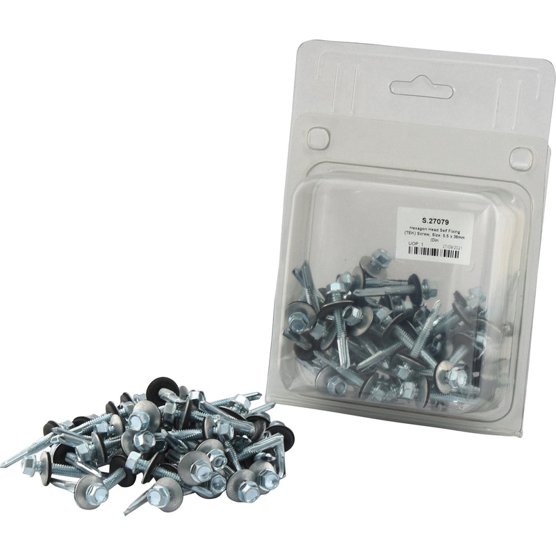 Hexagon Head Self Fixing (TEK) Screw, 5.5x38mm (DIN 7504K) | Sparex Part No.S.27079
