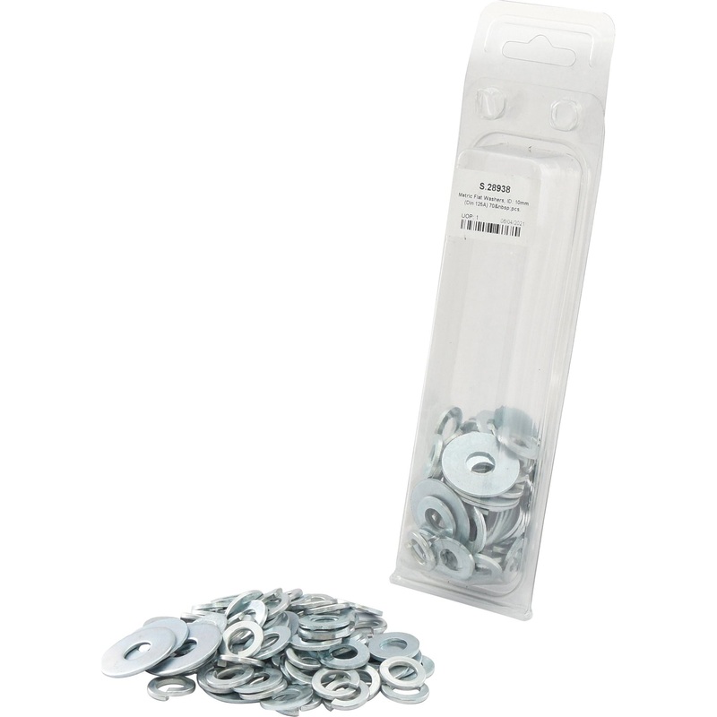 Metric Flat Washers, ID: 10mm (DIN or Standard No. DIN 125A) 70 pcs. Agripak | Sparex Part No.S.28938