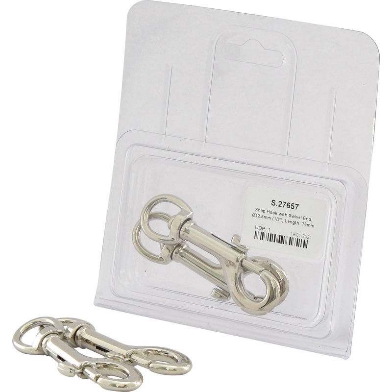 Snap Hook with Swivel End, 12.5mm (1/2'') Length: 75mm (3'') | Sparex Part No.S.27657