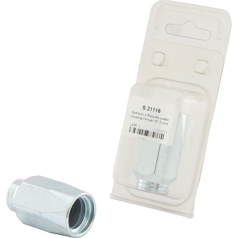Hydraulic 2-Piece Re-usable Coupling Ferrule 1/2'' 2-wire non-skive Agripak | Sparex Part No.S.21116