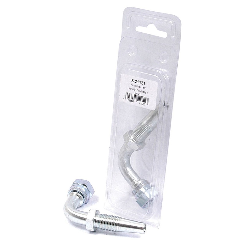 Hydraulic 2-Piece Re-usable Coupling insert 3/8'' x 3/8''BSP female 90 swept Agripak | Sparex Part No.S.21121