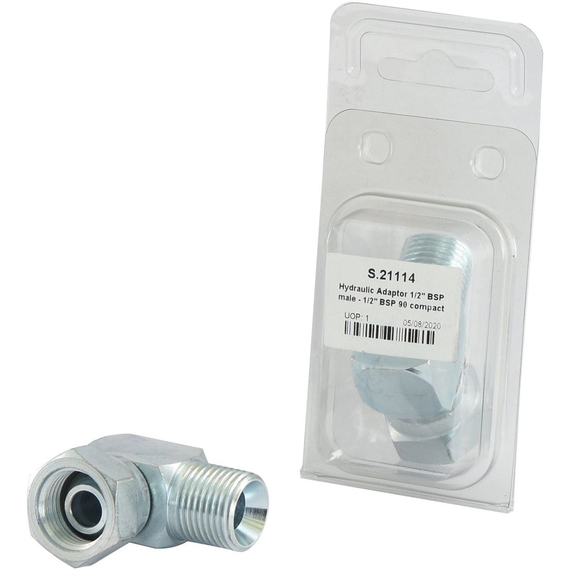 Hydraulic Adaptor 1/2'' BSP Male x 1/2'' BSP Swivel Female 90 Compact Elbow (Agripak 1 pc.) | Sparex Part No.S.21114