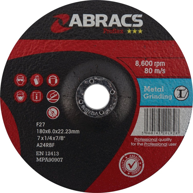 Metal Grinding Disc 178mm x 6mm x 22.23mm A24RBF - S.11748