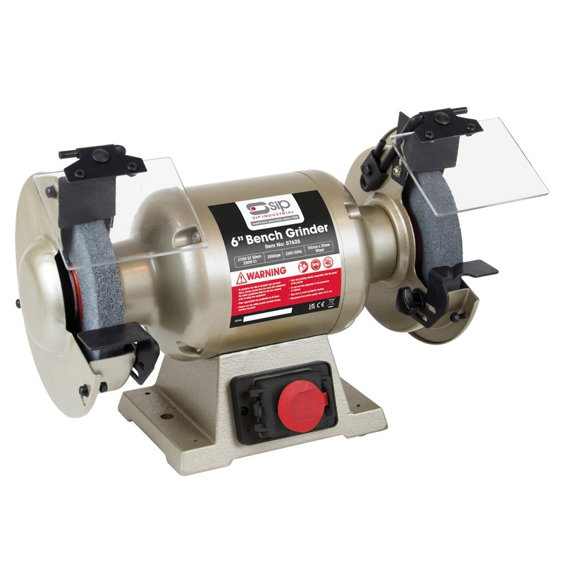 SIP 6" Professional Bench Grinder  Cast Steel with Wire Wheel | SIP-07625