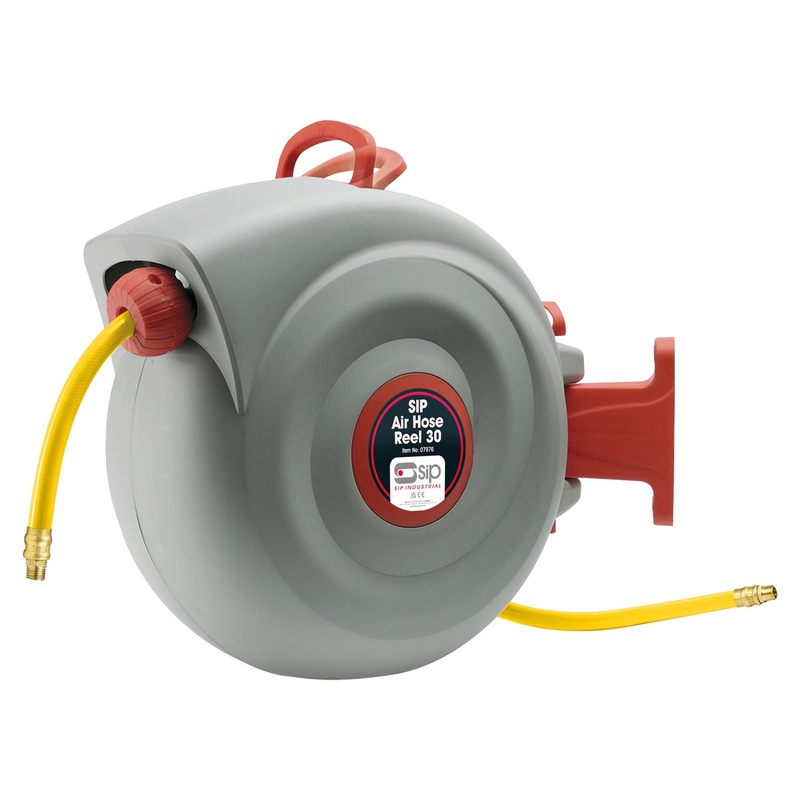SIP Air Hose Reel 30  30m Hose with Through Flow & Auto-Layer | SIP-07976