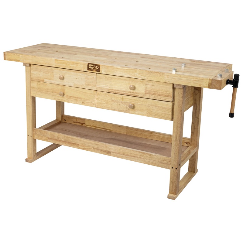 SIP Professional Hardwood 4-Drawer Workbench | 1640mm | IP-01460