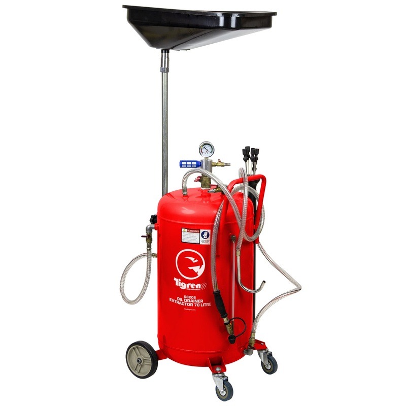 TIGREN 70ltr Suction Oil Drainer  Adjustable Height & Pneumatic Discharge | SIP-08208