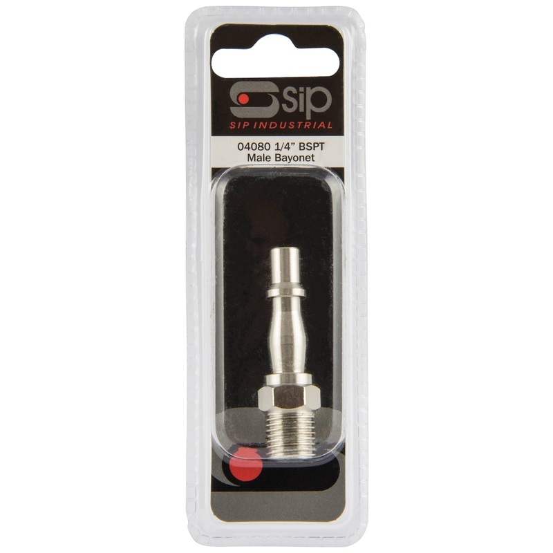 SIP 1/4" Male Bayonet Zinc 1000L/min Air Hose Coupler SIP-04080
